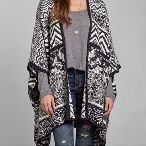 Abercrombie Aztec Poncho Sweater One Size